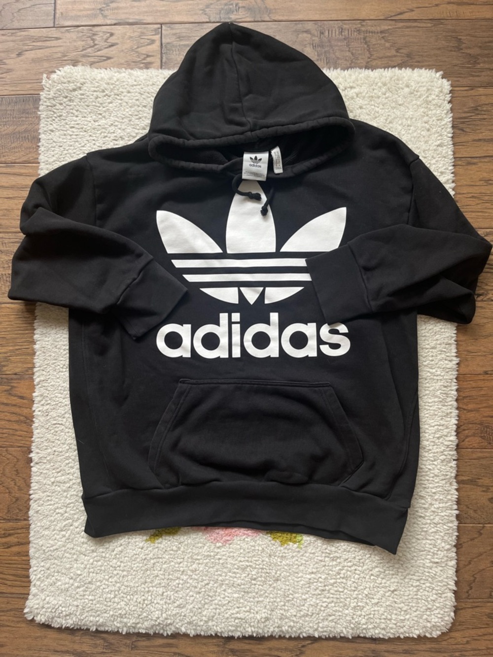 Adidas Black Trefoil Logo Hoodie size M